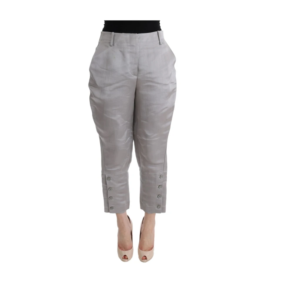 Ermanno Scervino Elegante Grijze Zijden Geknipte Broek Gray Dames