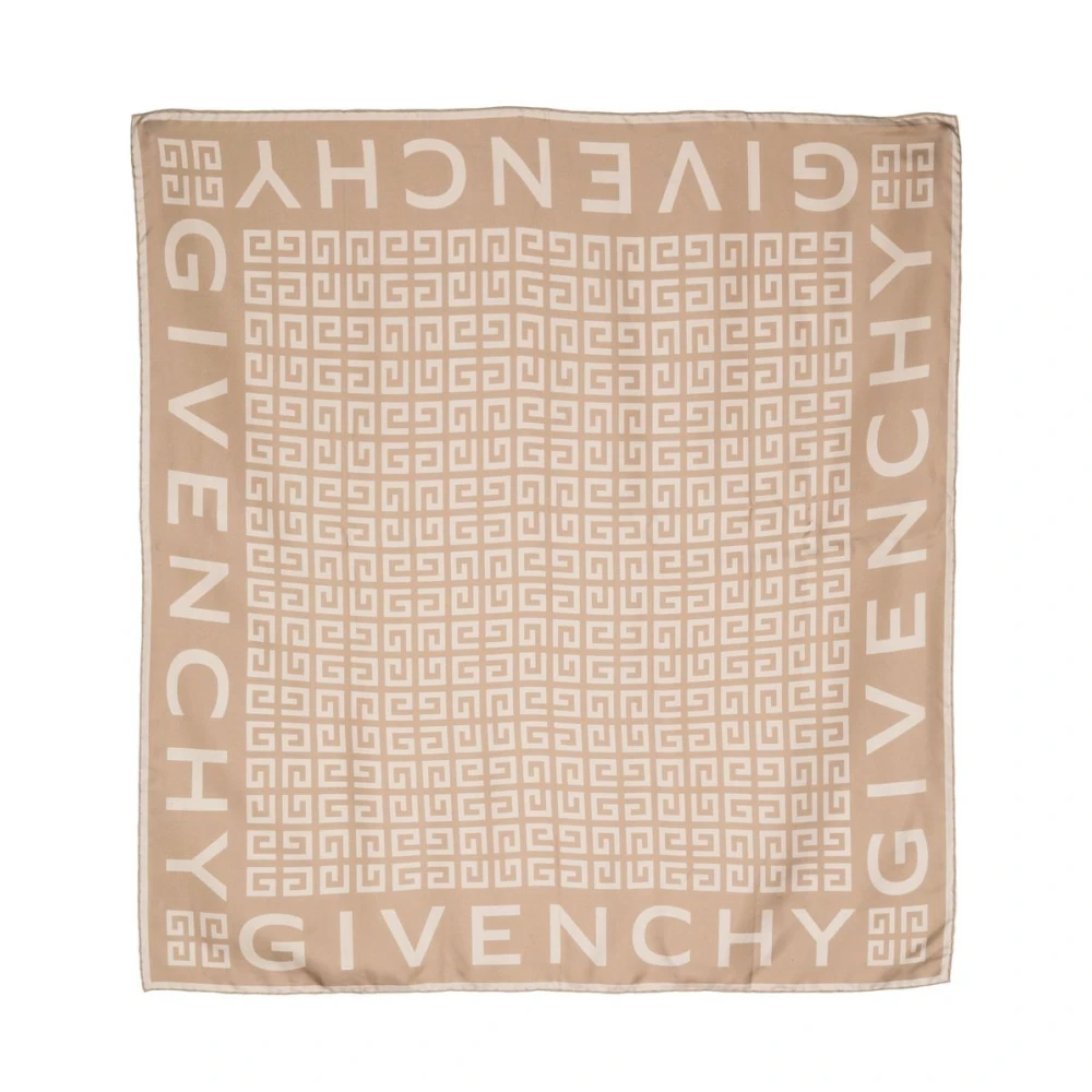 Givenchy Zijden Monogram Jacquard Sjaal Beige Dames