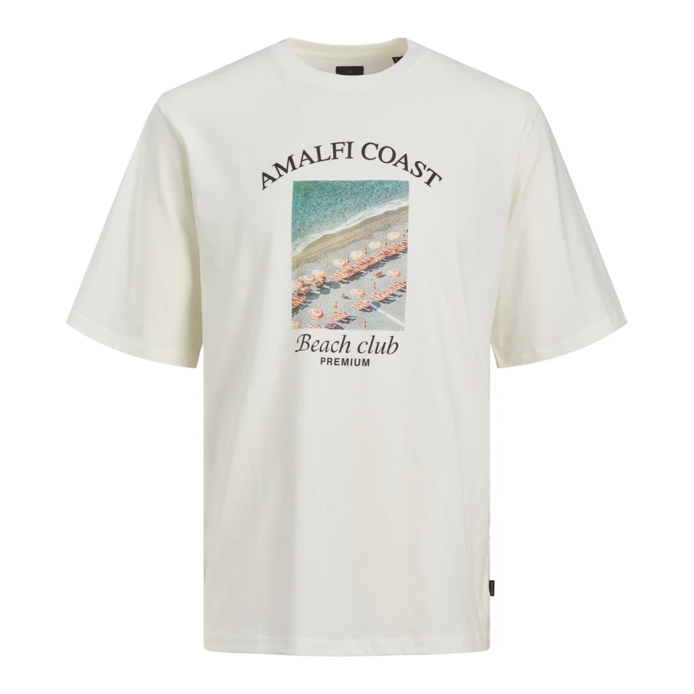 Jack & jones Ocean Club Foto Print T-Shirt White Heren