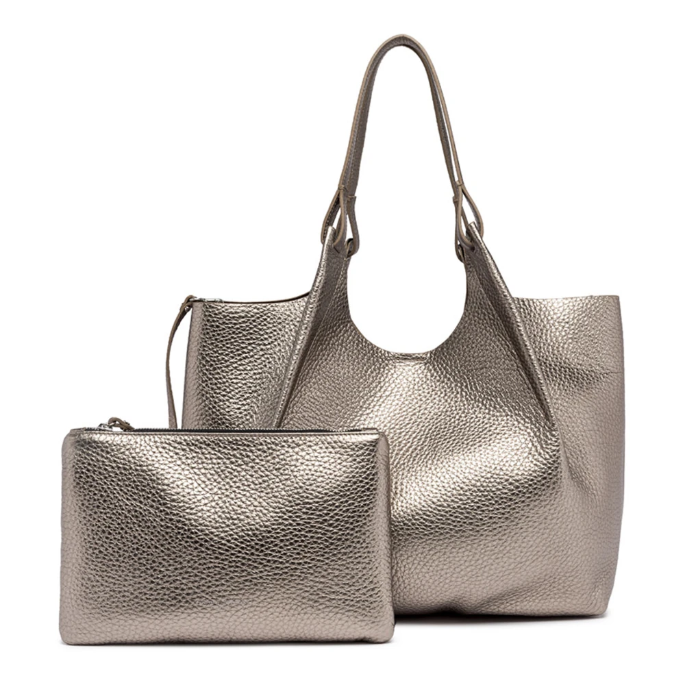 Gianni Chiarini Gouden leren tote tas Yellow Dames
