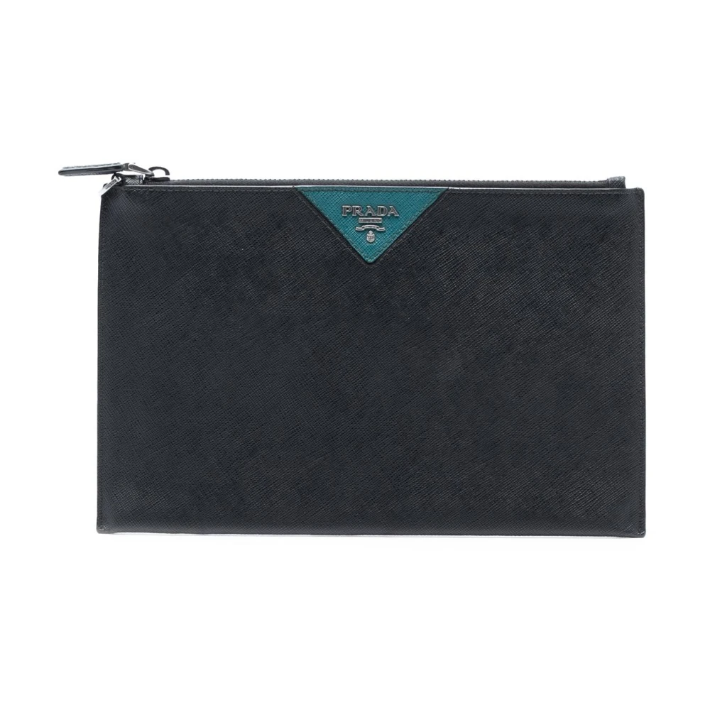 Prada Vintage Women's Black Pre-Owned Zip Pouch