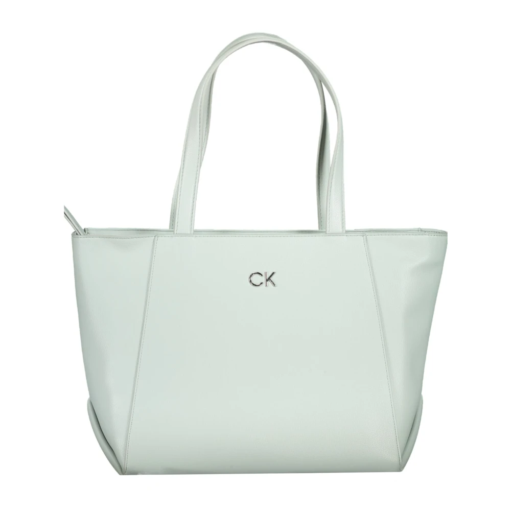 Calvin Klein Blauwe Schoudertas met Ritssluiting Blue Dames