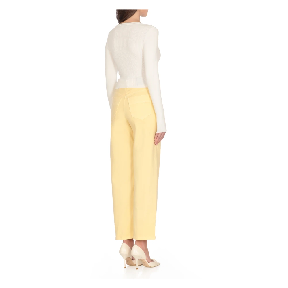 Elisabetta Franchi Ivory V-Neck Cardigan Sweater Beige Dames