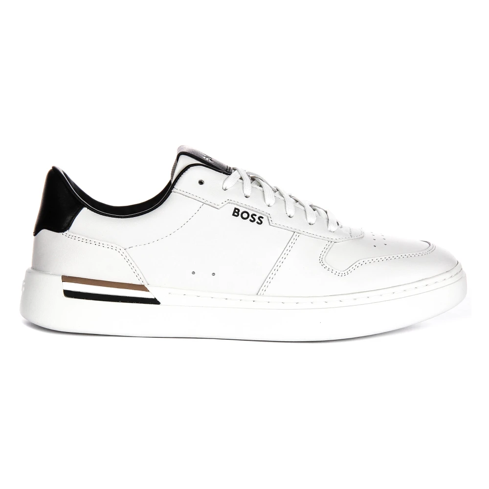 Hugo Men's White Black Leather Trainers - Sneakers - 10 Uk - Shoes