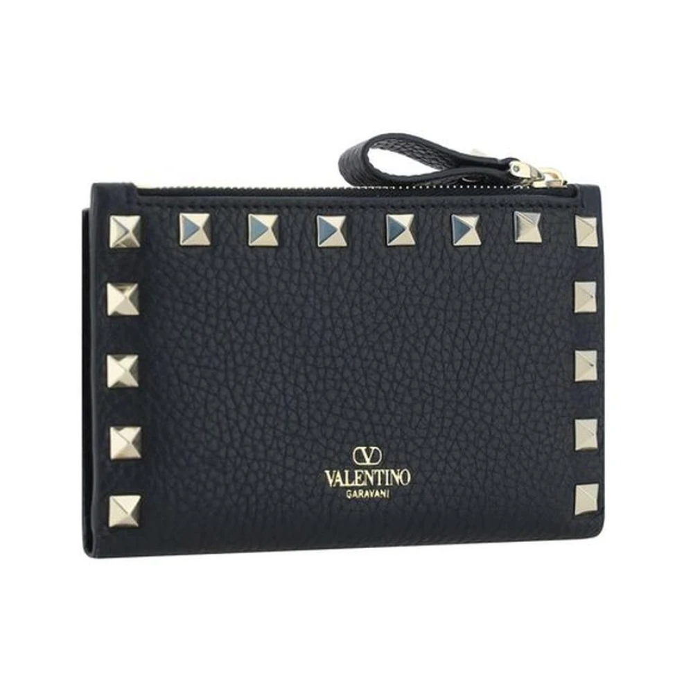 Valentino Garavani Studded Leren Portemonnee Black Dames