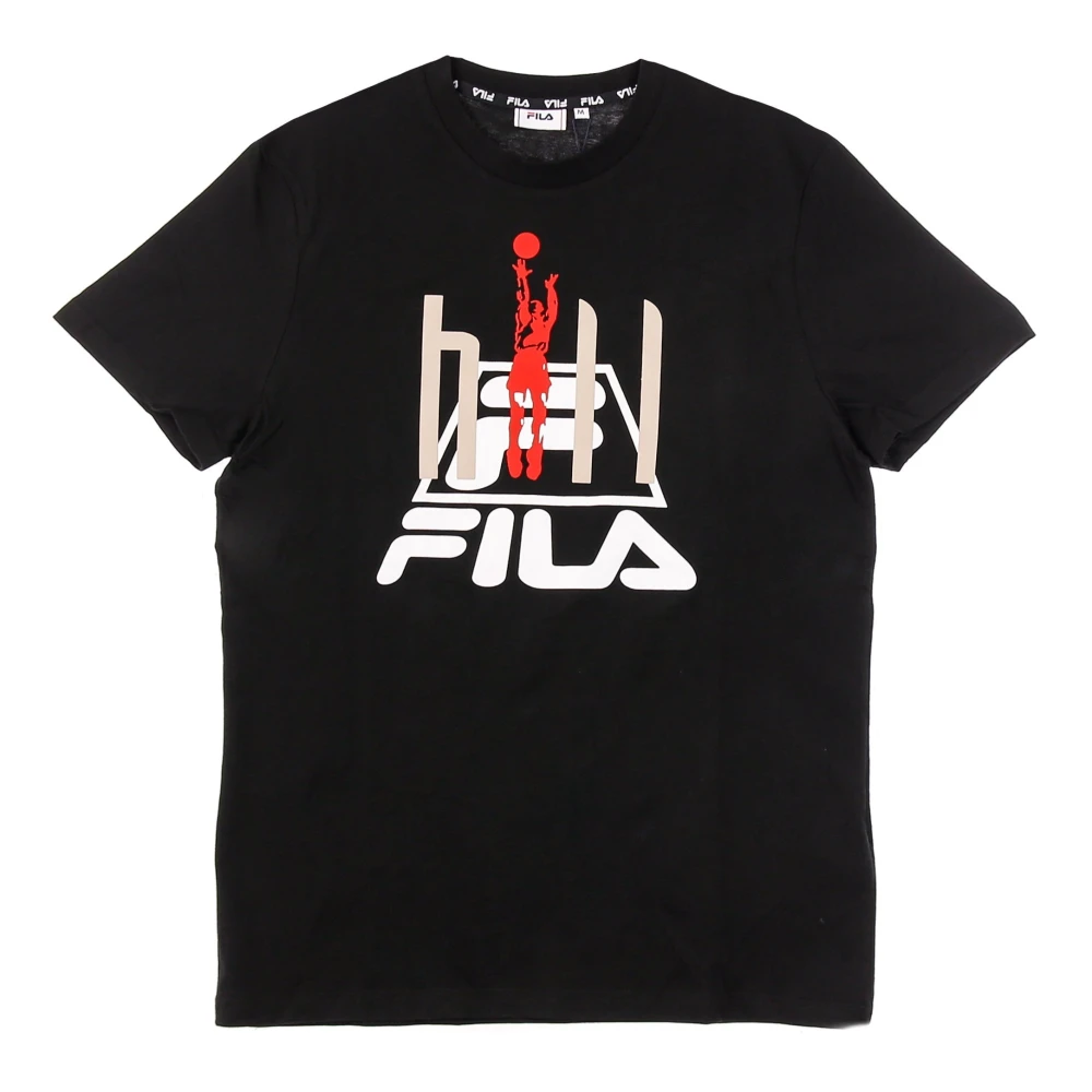 Fila Zwarte Crew Neck Korte Mouw T-Shirt Black Heren