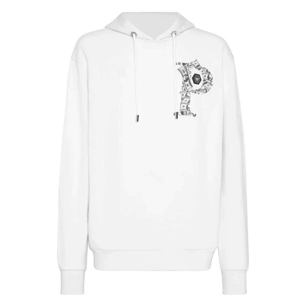 Philipp Plein Uomo Bianco - Hoodie Sweatshirt Money - Sweatshirts & Hoodies - 2XL