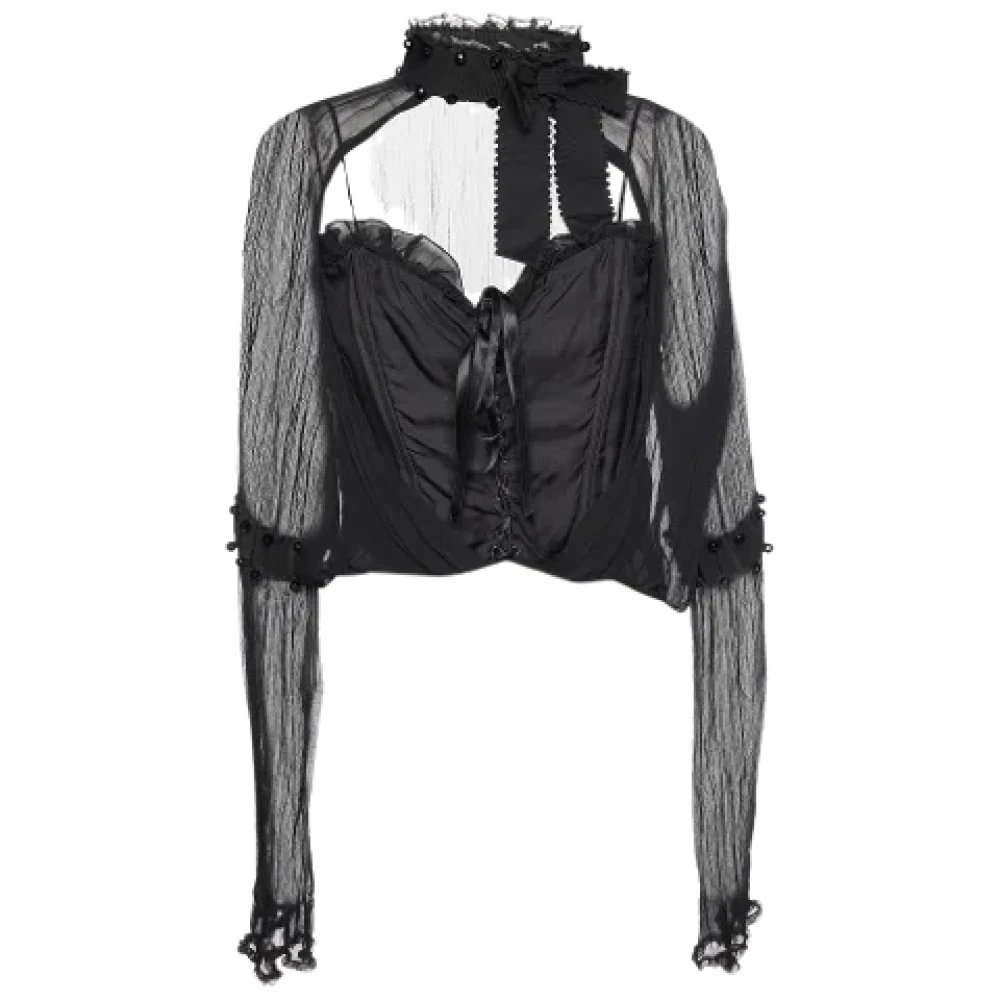 Moschino Pre-Owned Pre-owned Satin tops Black Dames
