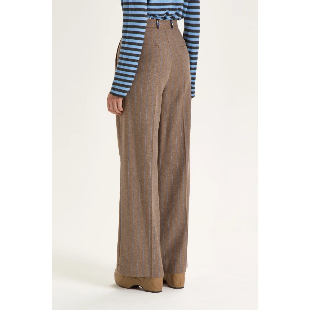 Maliparmi Gestreepte Broek Gray Dames