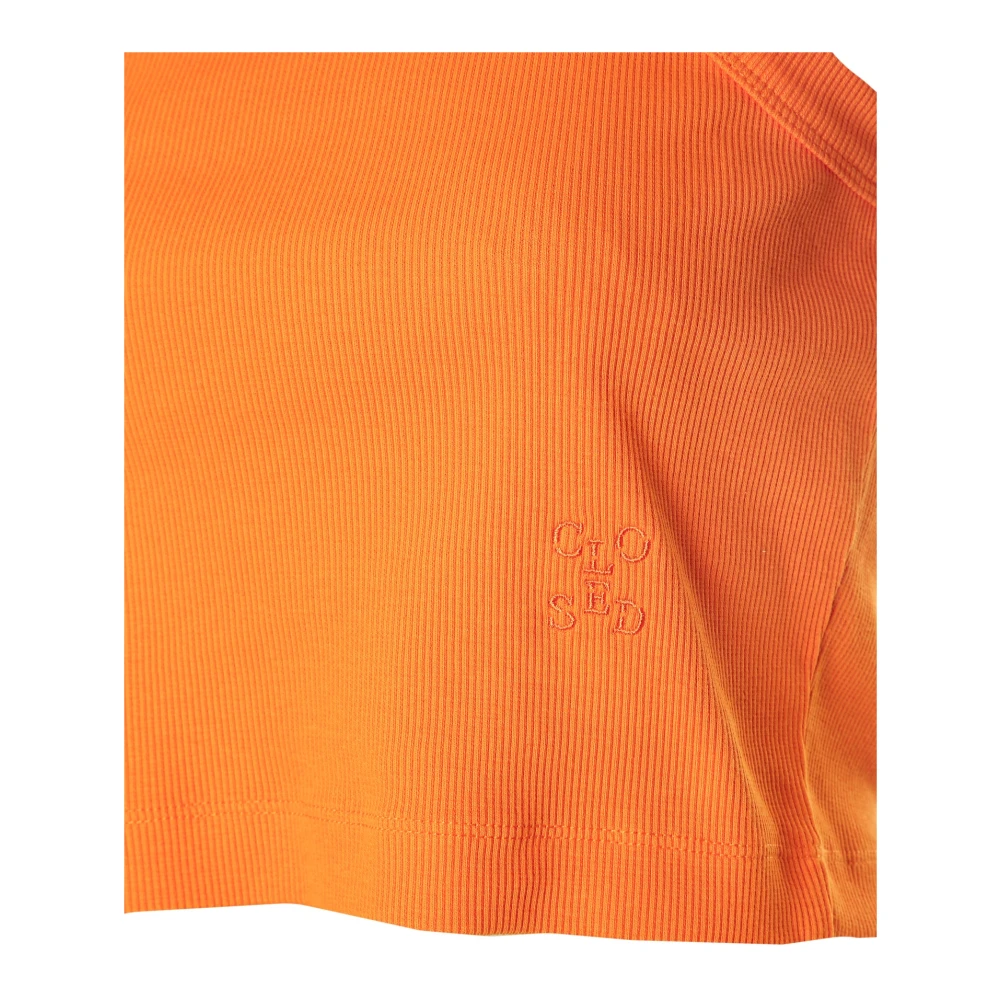 closed Blouse met veren-details en ballonmouwen Orange Dames