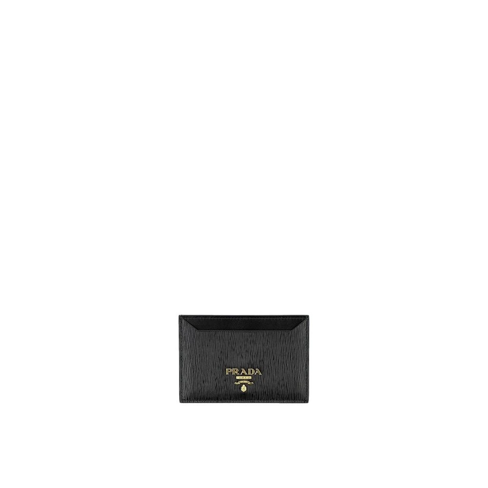 Prada Women's Black Leather Logo Wallet - Wallets & Cardholders - One Size - Accessories