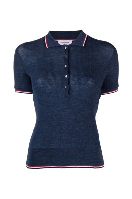 polo-a-manches-courtes-et-bordures-rayees-en-maille-cote