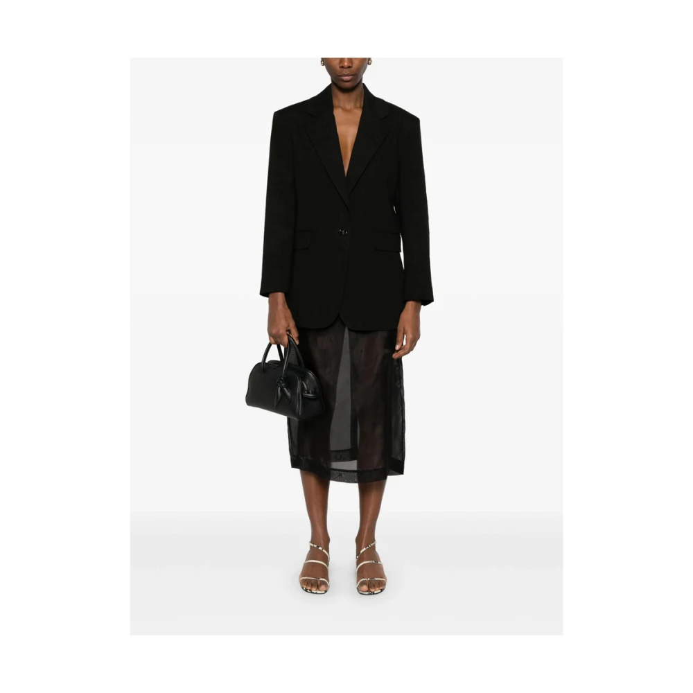 Marella Zwarte Geknoopte Jas Emily R. Stijl Black Dames