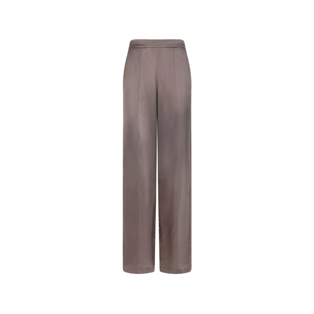 Emporio Armani Women's Brown Wide Trousers, Xs, Twill Viscose Wide Trousers
