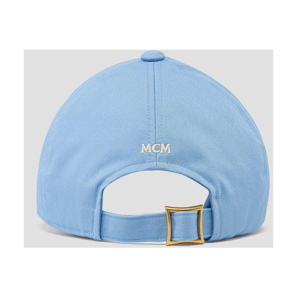 MCM Essentiële cape van katoenen keperstof met logo Blue Unisex