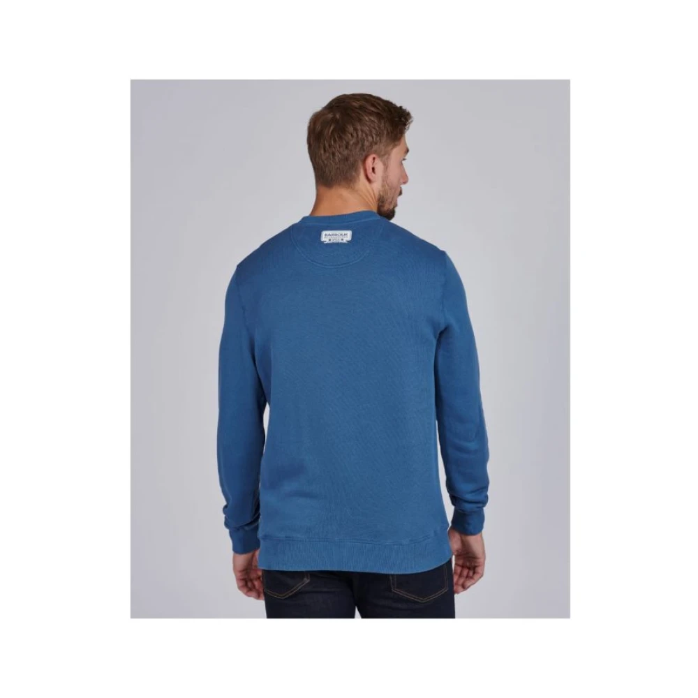 Barbour Famous Duke Sweatshirt in Mid Blue Heren