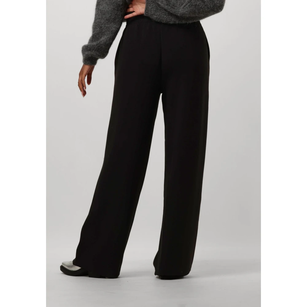 moss copenhagen Wijde Zwarte Broek Chic Stijl Black Dames