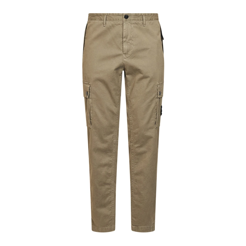 Stone Island Patch Cargo Trousers - Male - Slim-Fit Trousers - Beige - W32 - Trousers