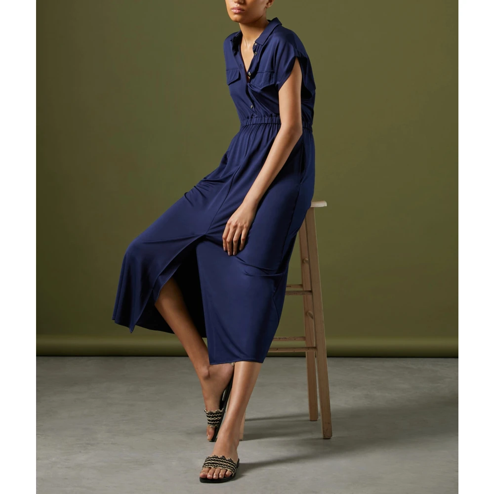 Pennyblack Jersey Pique Jurk Blue Dames