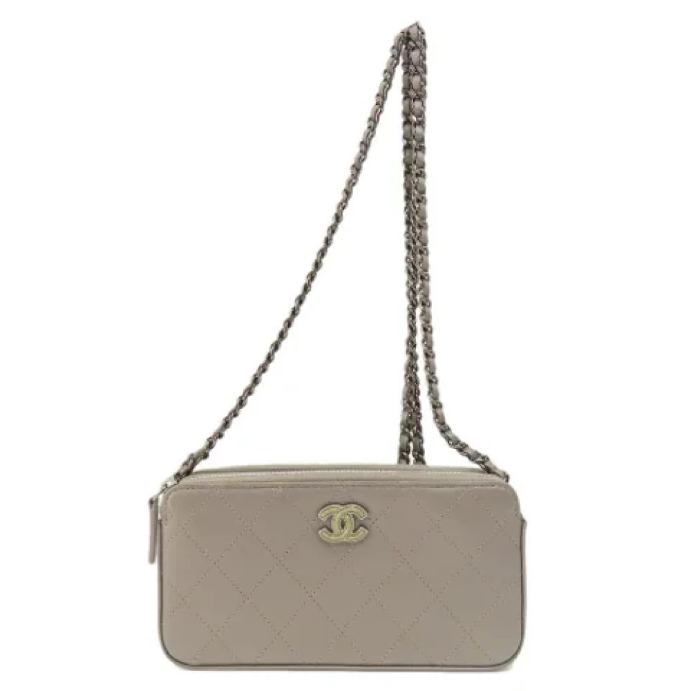 Chanel Vintage Pre-owned Canvas chanel-bags Gray Dames