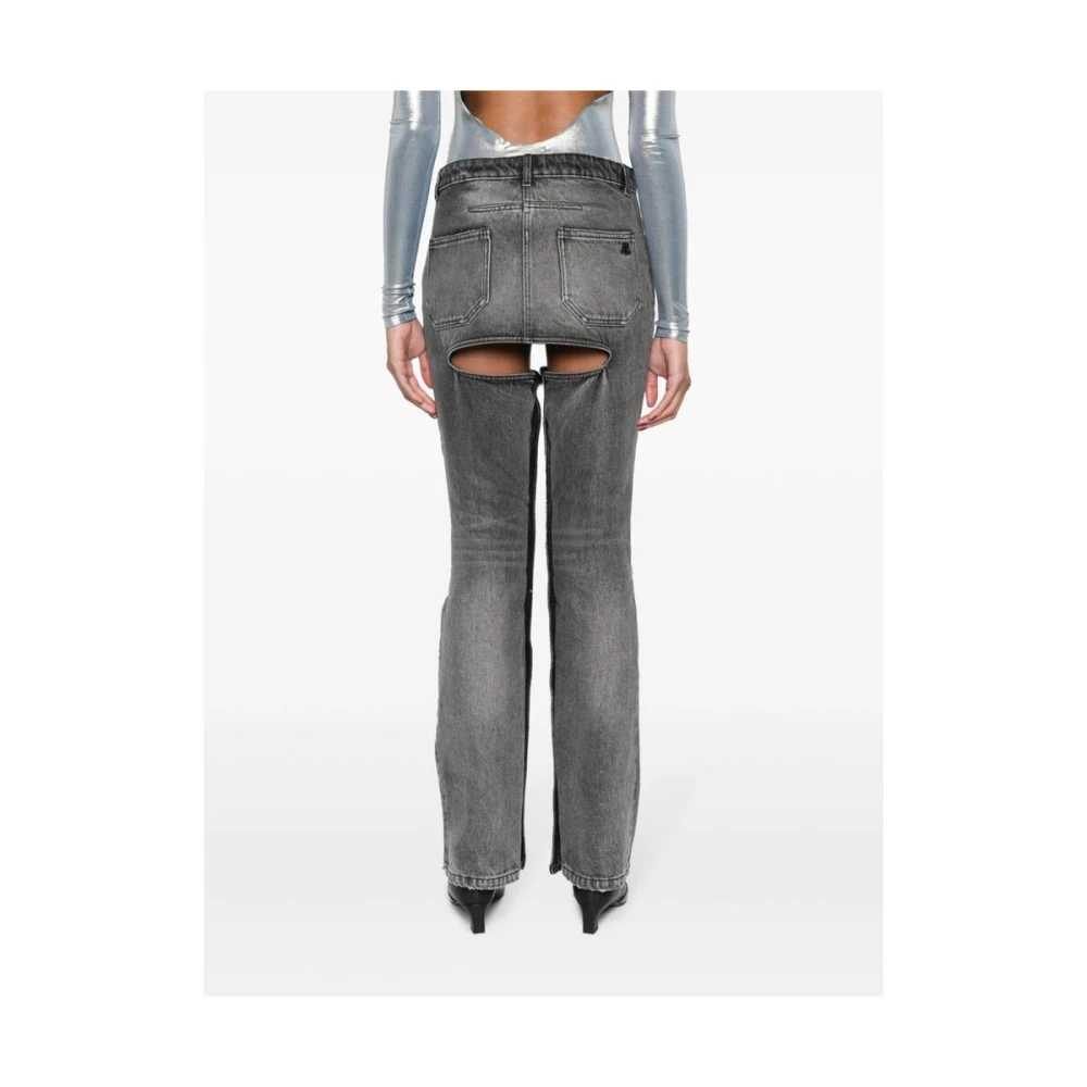 Courrèges Stud-Embellished Bootcut Jeans Gray Dames