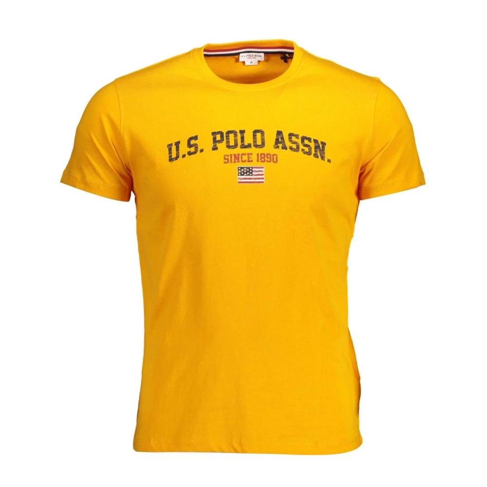 U.S. Polo Assn. Orange Logo Tee Bomull Crew Neck Orange, Herr