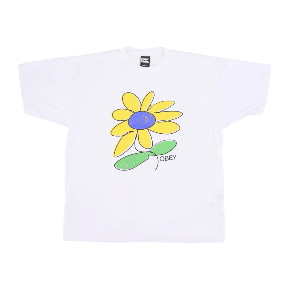 Obey Zonnebloem Print T-shirt Wit Heren T-shirt White Heren
