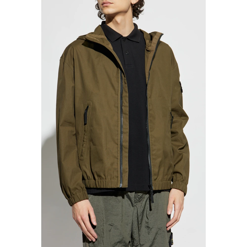 Stone Island Jas met logo Green Heren