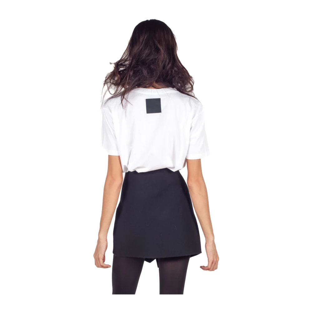 Liviana Conti Logo Print Jersey T-shirt Wit White Dames