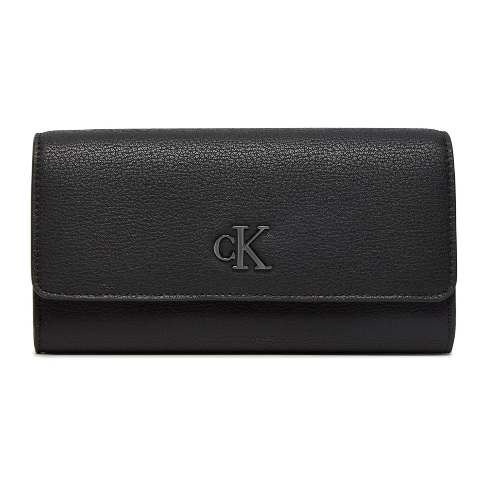 Calvin Klein Jeans Zwarte Portemonnee met Clip Sluiting Black Dames