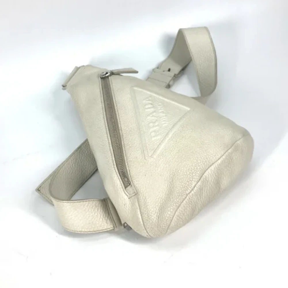 Prada Vintage Pre-owned Leather prada-bags White Heren