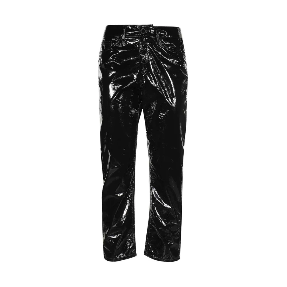 Dondup Glanzende broek Black Dames