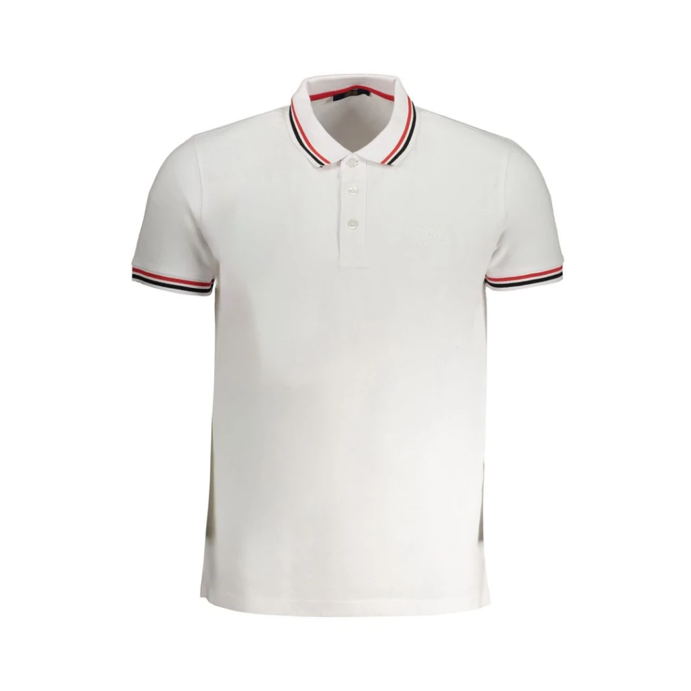 Cavalli Class Witte Katoenen Poloshirt met Korte Mouwen White Heren