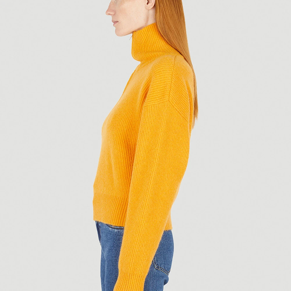 Wynn Hamlyn Gebreide Trui met Trechterhals Orange Dames