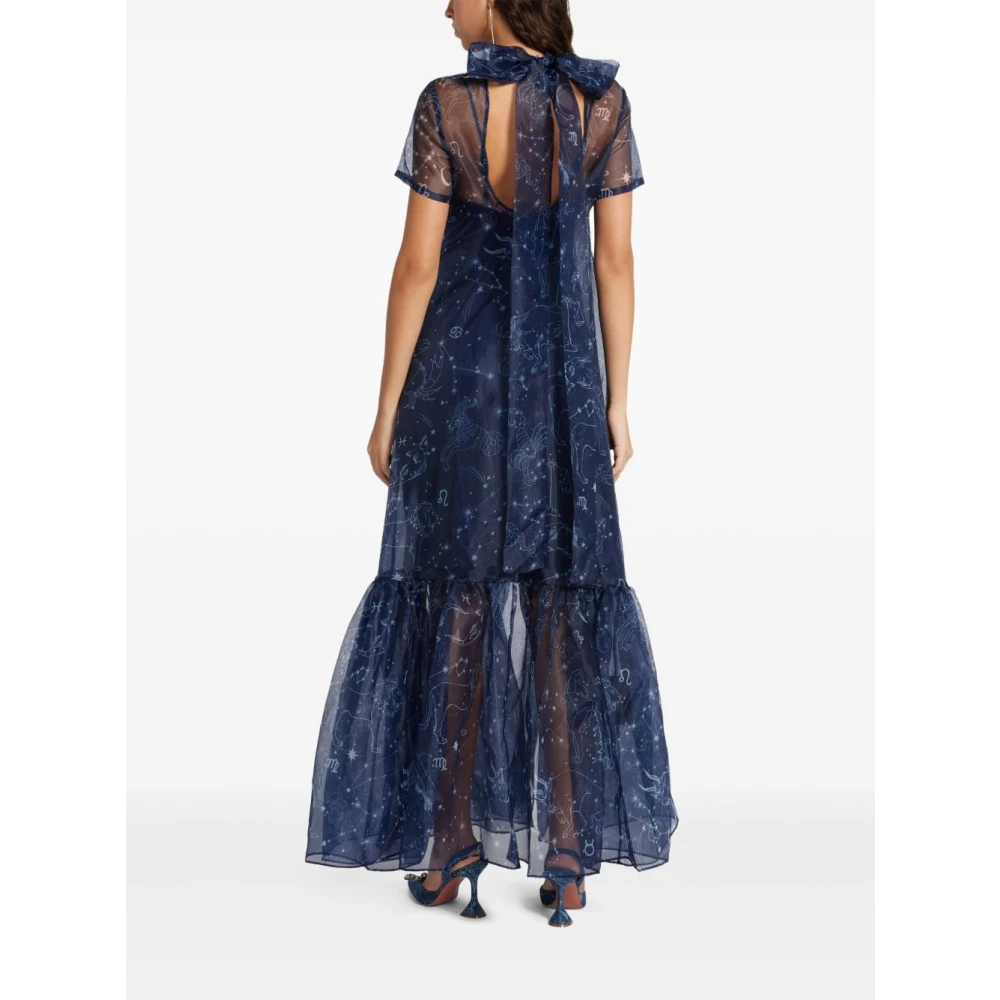 Staud Calluna Maxi Jurk Blue Dames