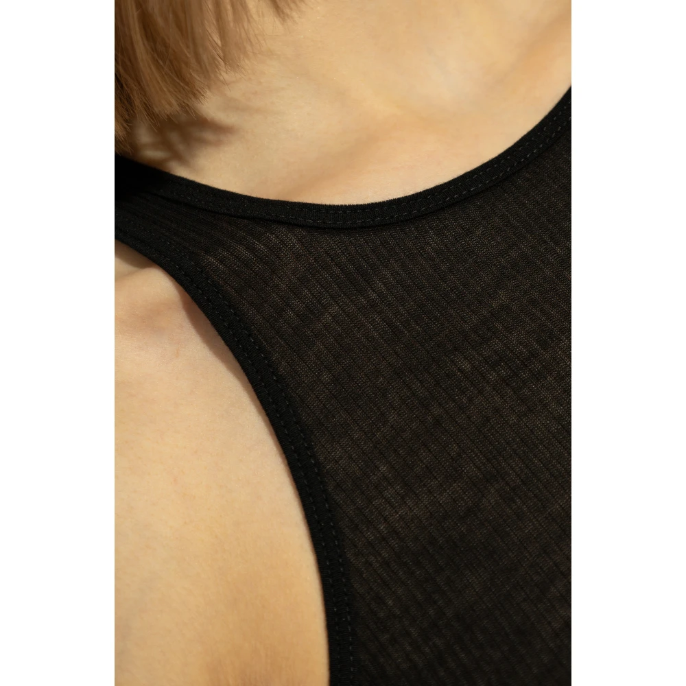 Rick Owens Basic Rib Tank Black Dames