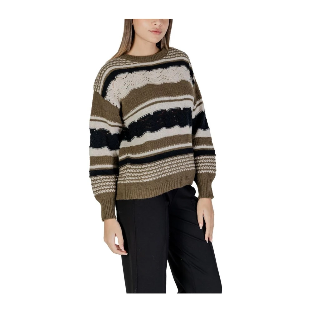 Ichi Groene Gebreide Trui Dames Herfst Winter Green Dames