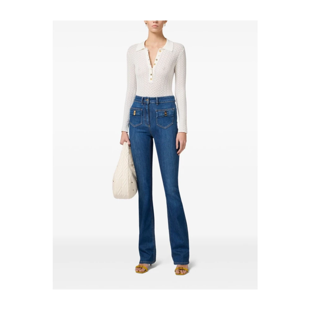 Elisabetta Franchi Blauwe Jeans met Verborgen Rits Blue Dames