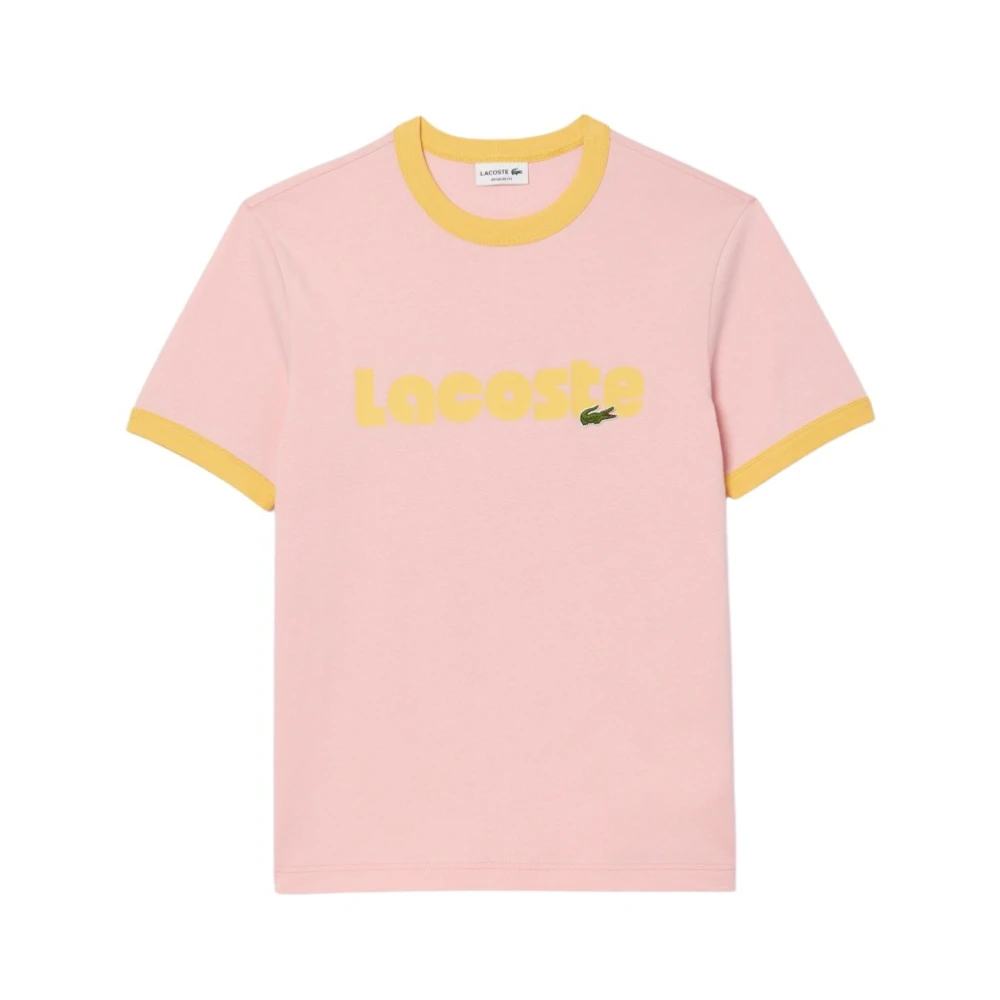 Lacoste Casual Tee Shirt Th7531 Pink Heren