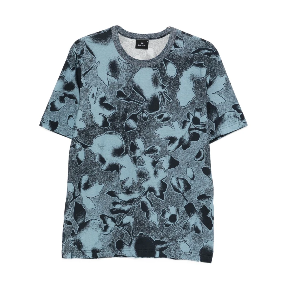 Ps By Paul Smith Mannelijk Blauw Cotton Printed T-Shirt