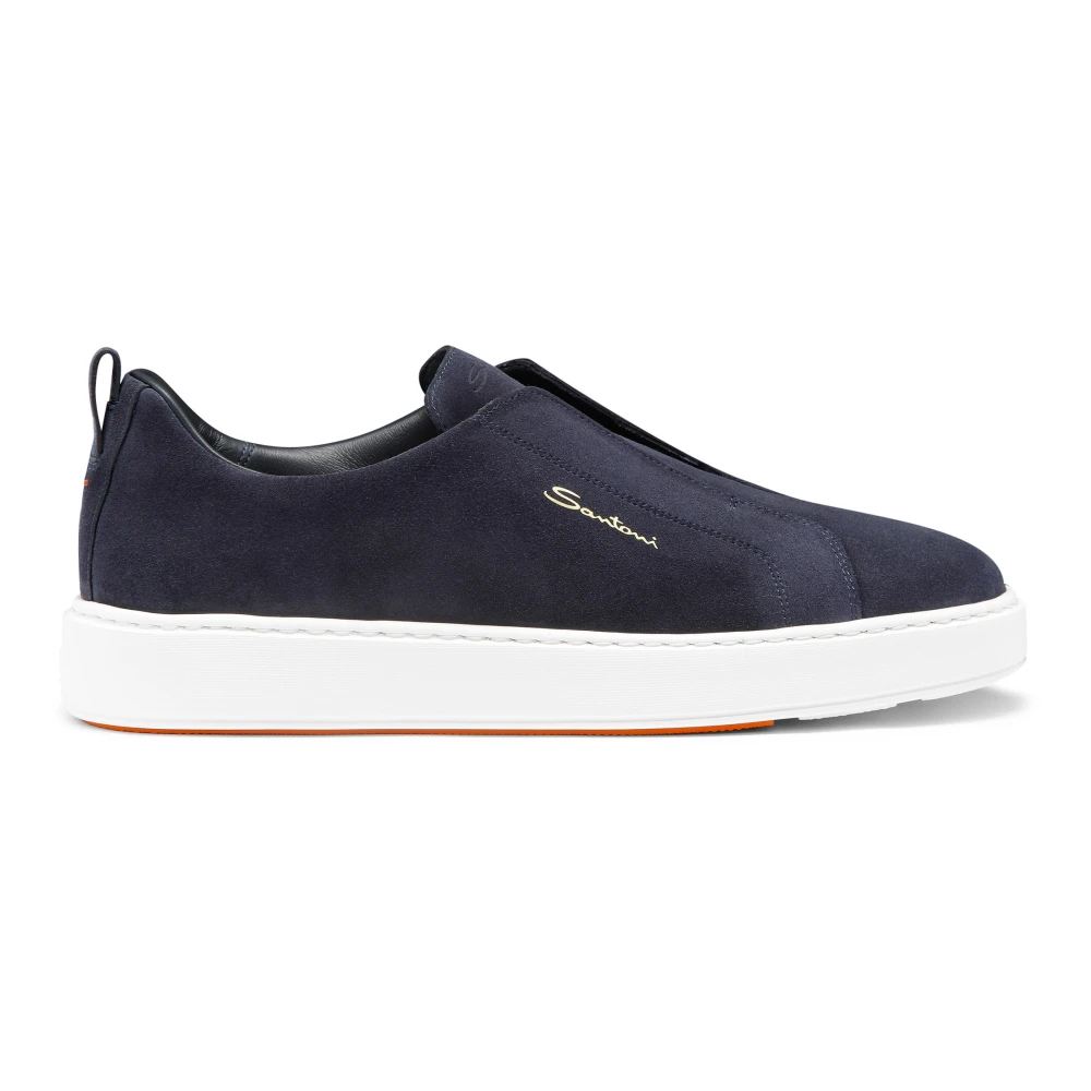 Santoni Men's Blue Victory Slip-On Trainers - Sneakers - 8 Uk - Shoes