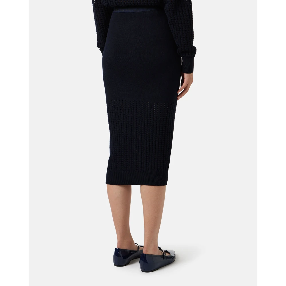Iceberg Blauwe rok van stretchkatoen met perforaties Blue Dames