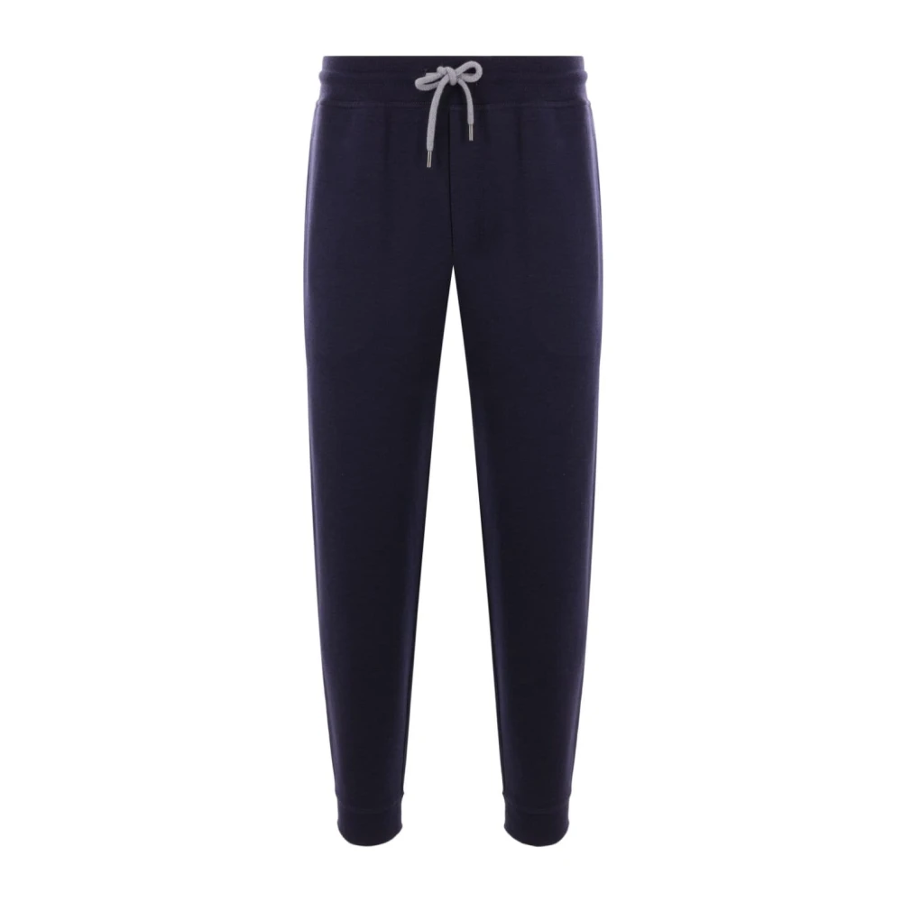 BRUNELLO CUCINELLI Blauwe Katoen Kasjmier Blend Trainingsbroek Blue Heren