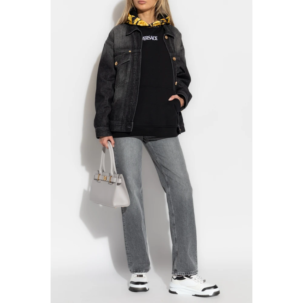 Versace Oversized denim jack Black Dames