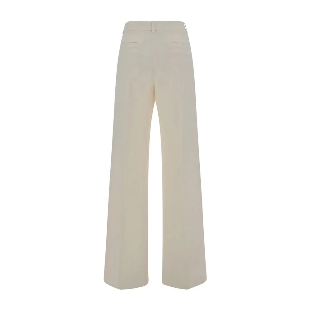 Valentino Wollen broek met knoop en rits White Dames