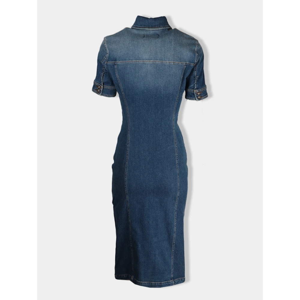 SPORTMAX Vintage Indigo Denim Jurk Blue Dames
