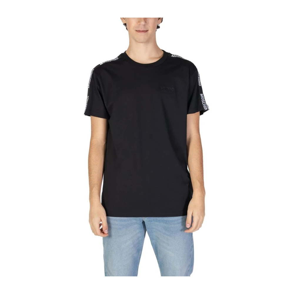 Moschino Zwarte Katoenen Crew Neck T-Shirt Black Heren