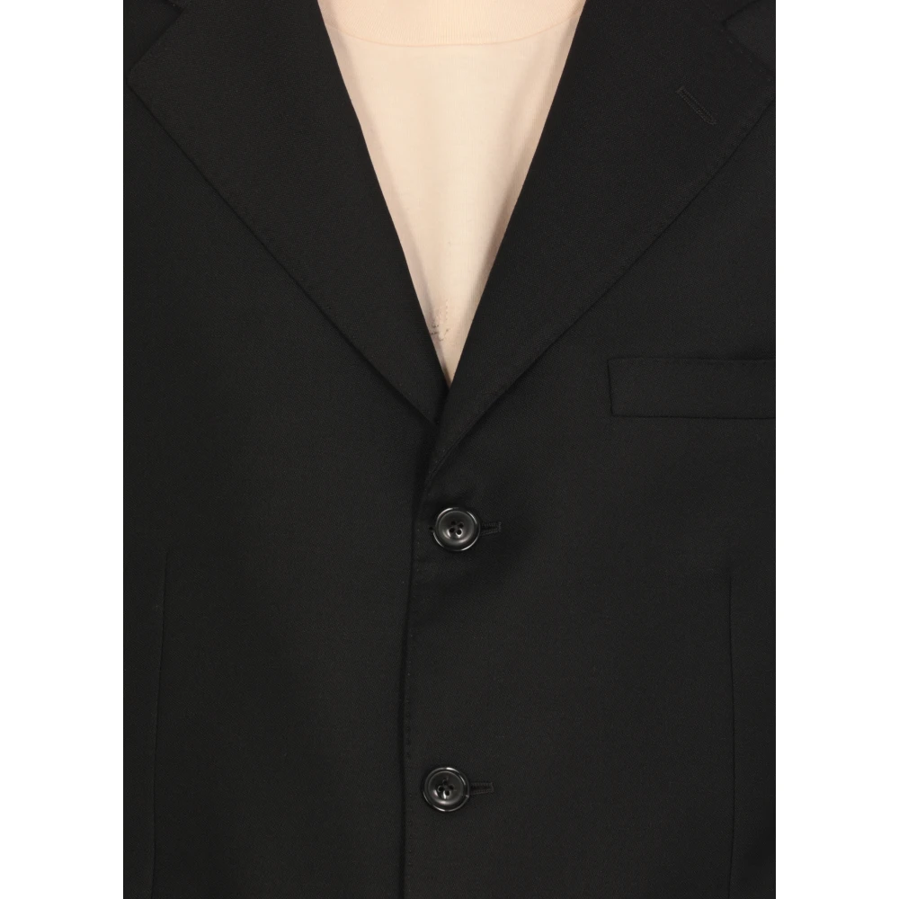 Maison Margiela Zwarte Wollen Jas Klassieke Stijl Black Heren