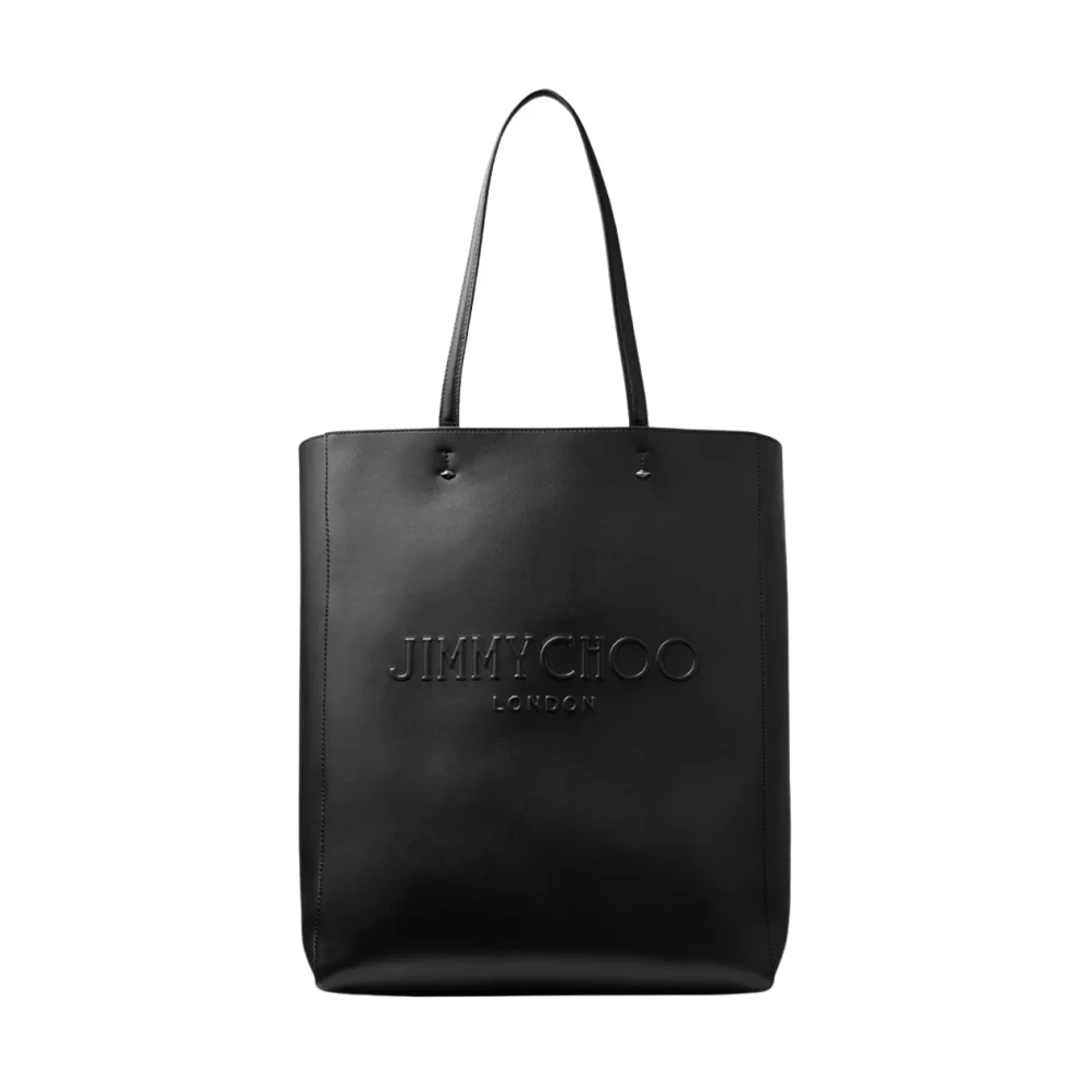 Jimmy Choo Zwarte Lenny Large Leren Schoudertas Black Dames