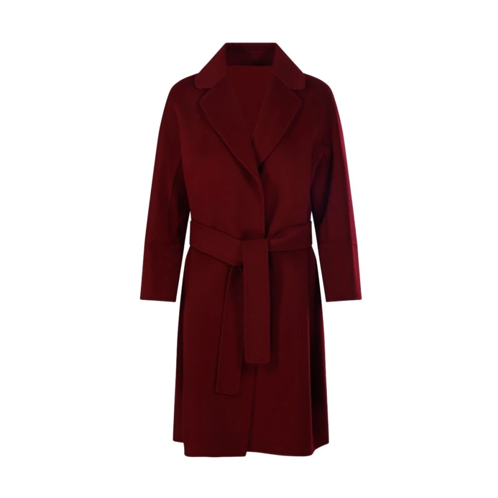 Max Mara Red Arona Coat - Female - Belted Coats - Xs - Coats